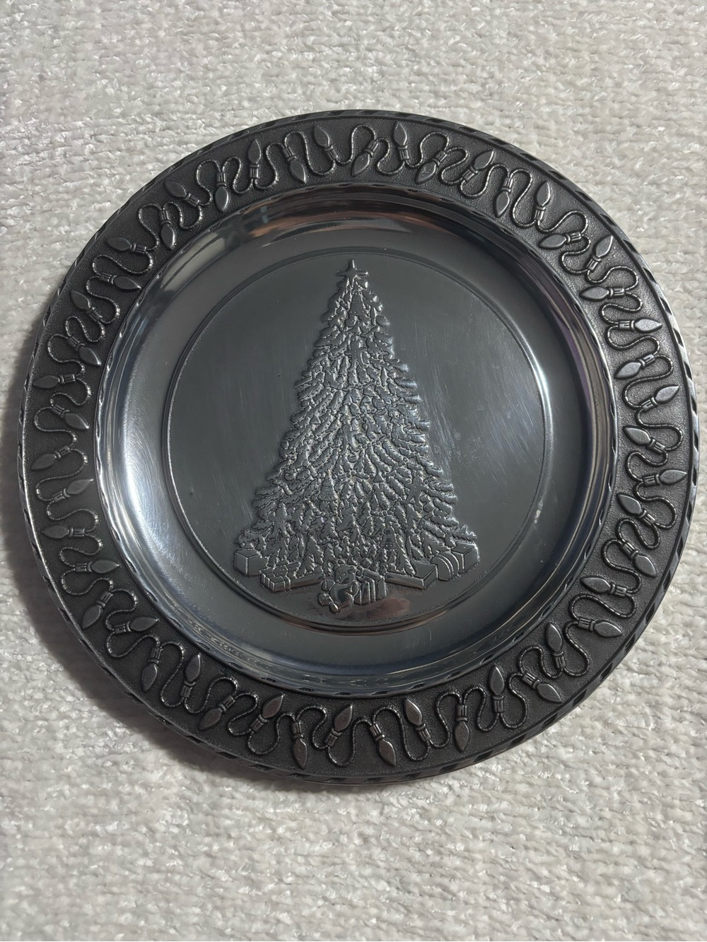 Wilton Armetale Christmas Tree and Lights Serving Platter